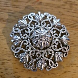 Intricate Silver Filigree Brooch